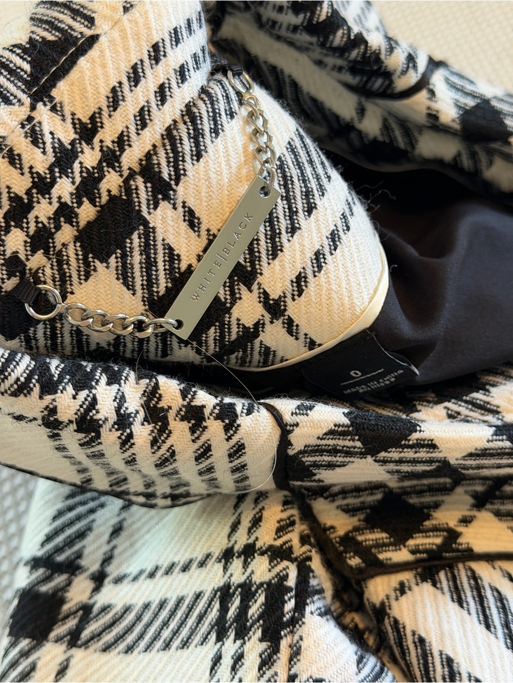 White House Black Market Black & White Plaid Fitted Blazer - Size 0 NWT - Picture 14 of 16